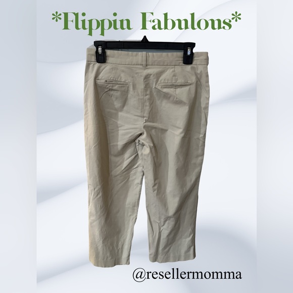 Banana Republic ~stretch cropped pants beige size 4R - Picture 2 of 4